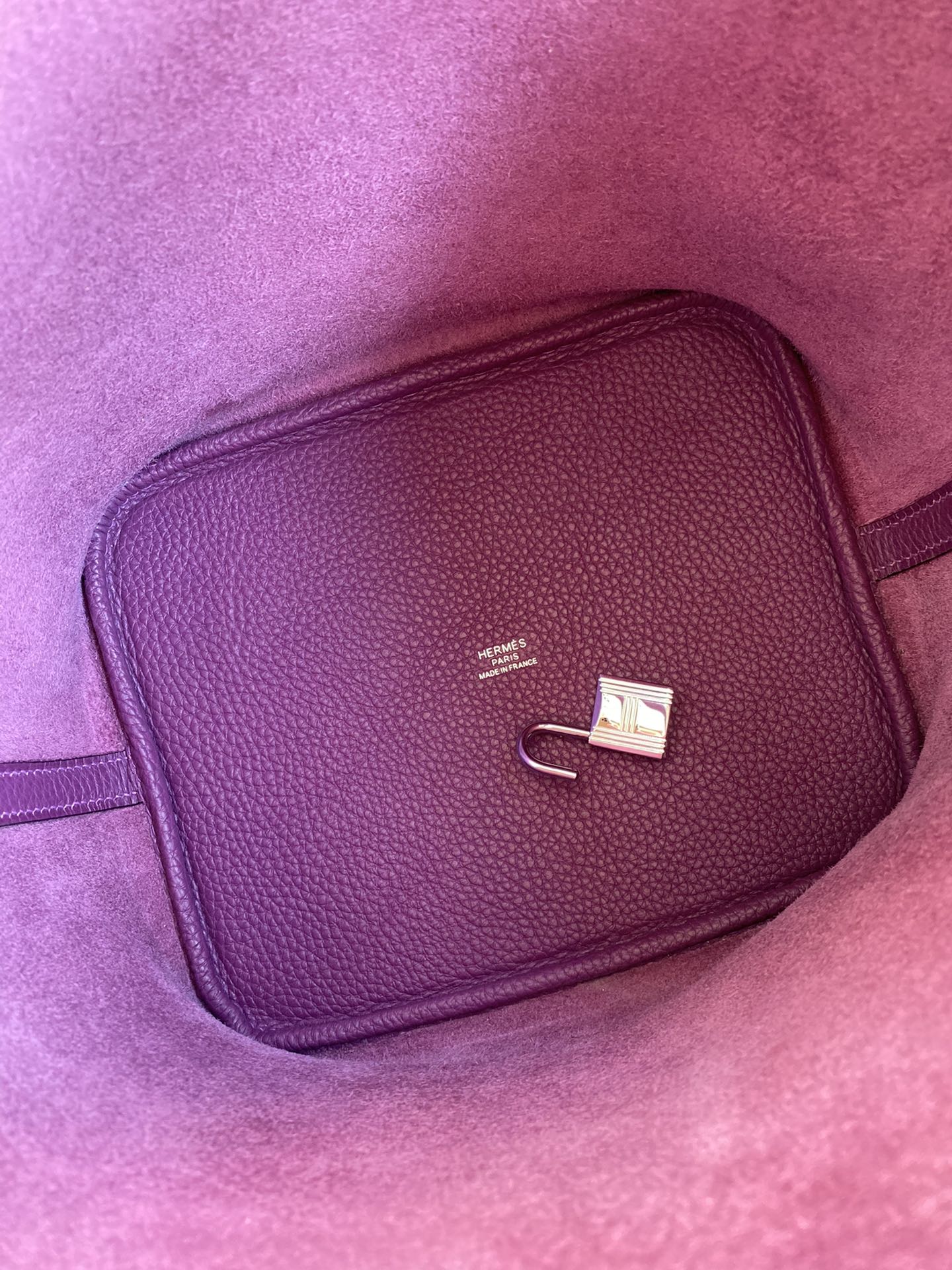 Hermes Picotin Lock 22 Bag In Purple Clemence Leather